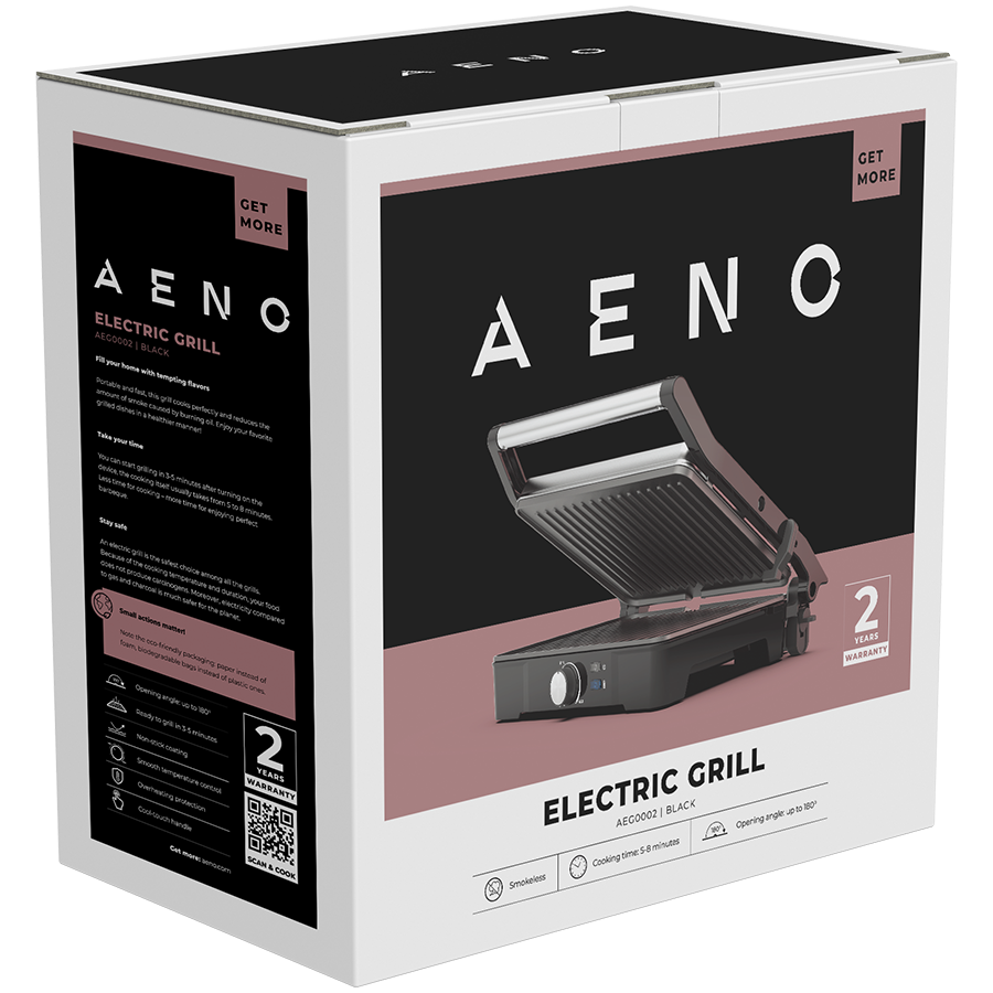 AENO EG2 Grill elektryczny 2000W Regulacja temperatury 290x234 Czarny-14