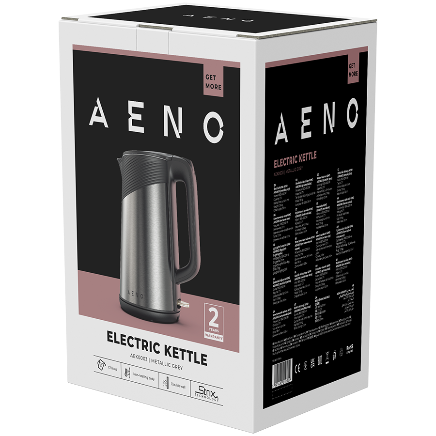 AENO Czajnik EK3 (1.7 l), Mataliczny szary