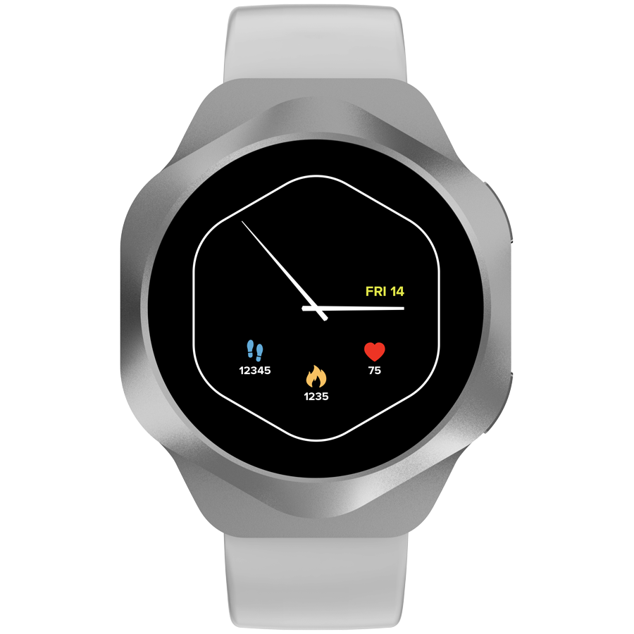 CANYON Smartwatch Hexagon 88 Rozmowy Bluetooth Srebrny