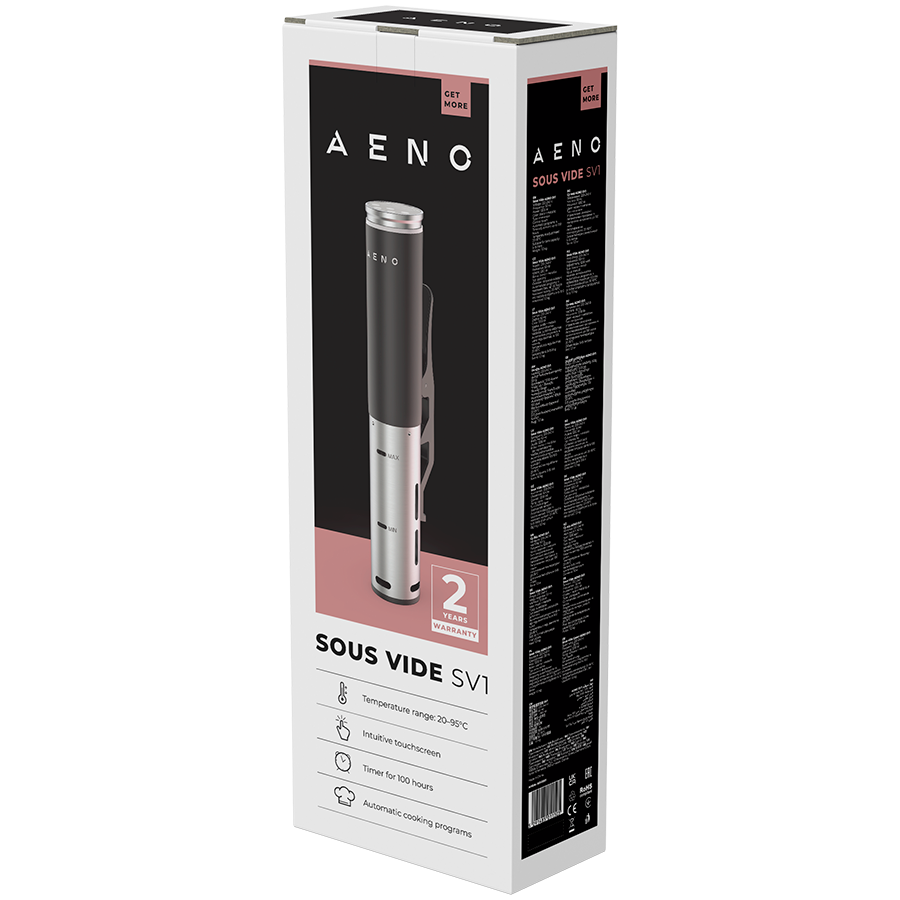 AENO SV1 Sous Vide 95°C 100 h 4 programy LCD IPX7 Czarno - Srebrny