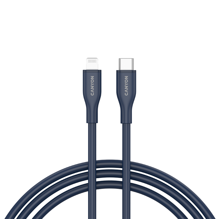 CANYON Kabel CLNM60 C-L 60W MFI 1m Silikonowy Niebieski