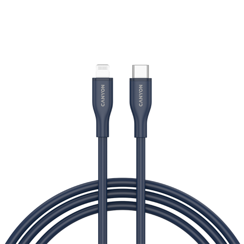 CANYON Kabel CLNM60 C-L 60W MFI 1m Silikonowy Niebieski