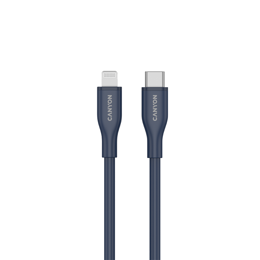 CANYON Kabel CLNM60 C-L 60W MFI 1m Silikonowy Niebieski
