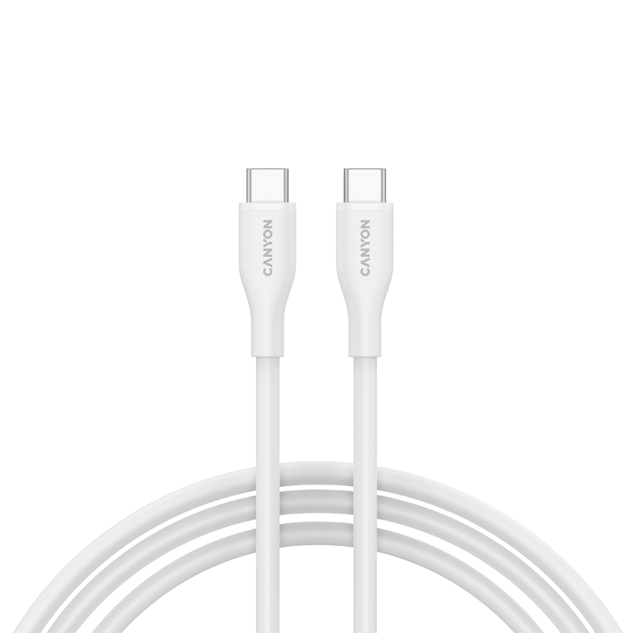 CANYON Kabel CC60SC10 C-C 60W 1m Silikonowy Biały