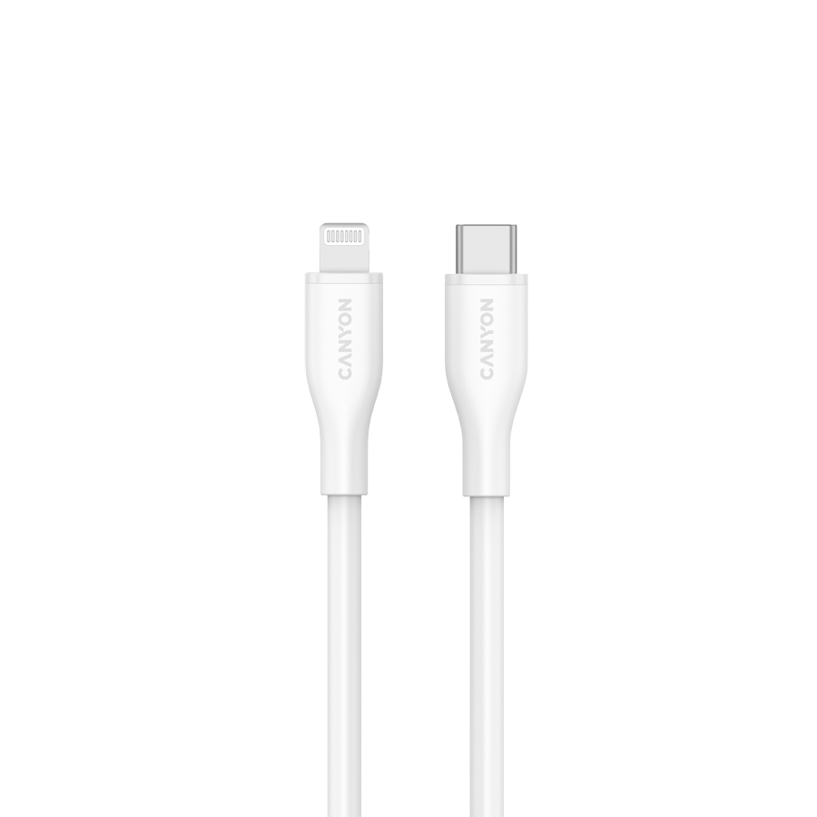 CANYON Kabel CLNM60 C-L 60W MFI 1m Silikonowy Biały