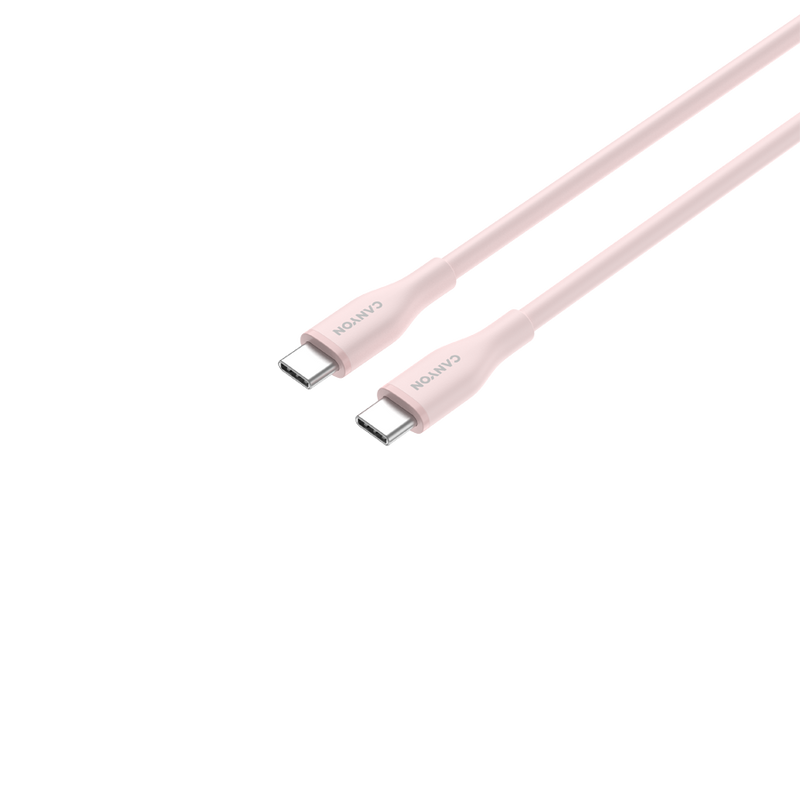 CANYON Kabel CC60SC10 C-C 60W 1m Silikonowy Różowo - Piaskowy-3