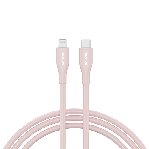 CANYON Kabel CLNM60 C-L 60W MFI 1m Silikonowy Różowy