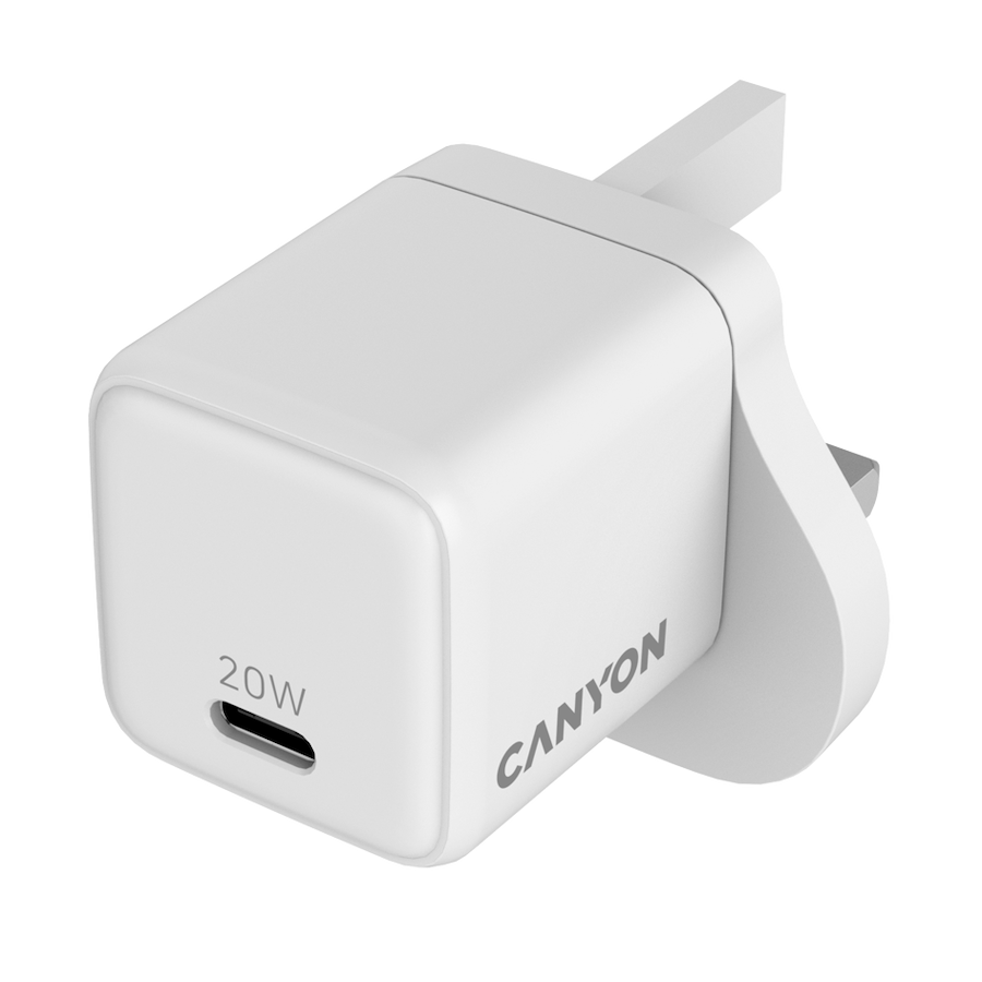 CANYON Ładowarka sieciowa CU20C GaN 20W 1xPD UK Biała