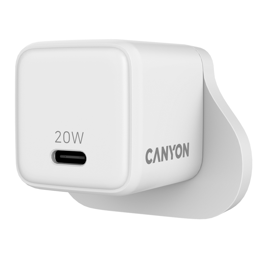 CANYON Ładowarka sieciowa CU20C GaN 20W 1xPD UK Biała