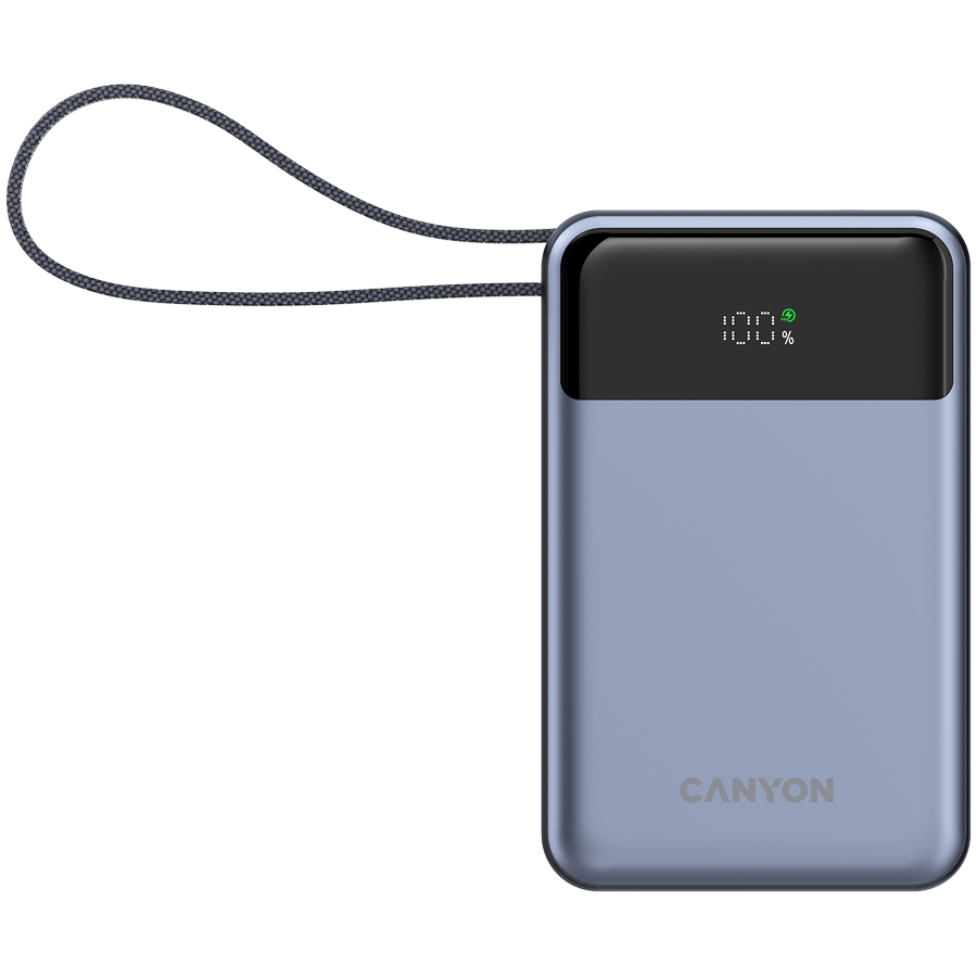 CANYON Powerbank OnPower 600 z kablem 20000 mAh PD65W Grafitowy