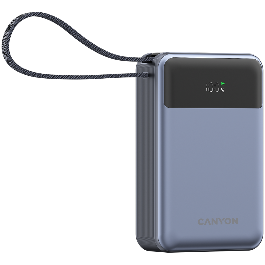 CANYON Powerbank OnPower 600 z kablem 20000 mAh PD65W Grafitowy