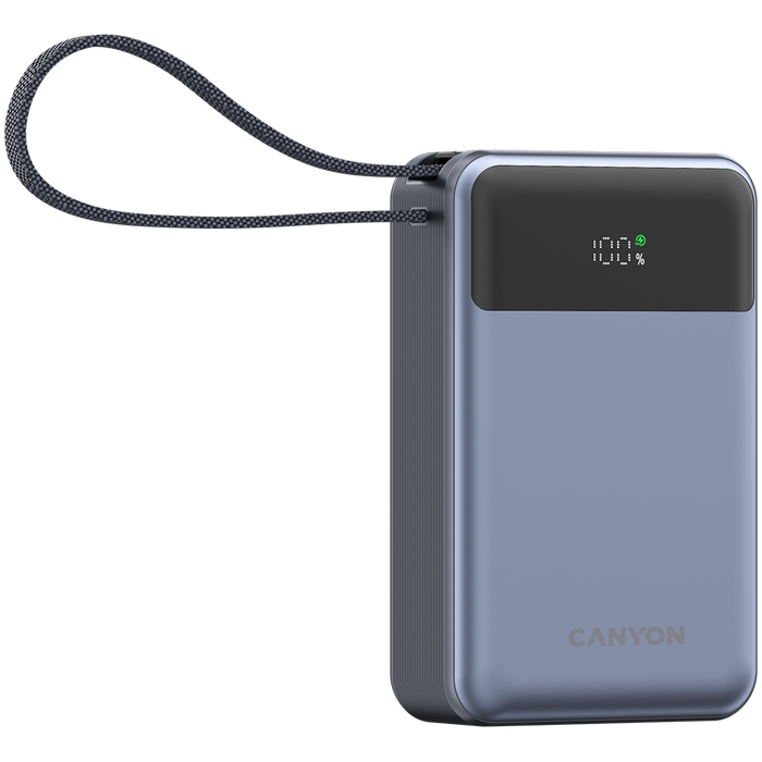 CANYON Powerbank OnPower 600 z kablem 20000 mAh PD65W Grafitowy