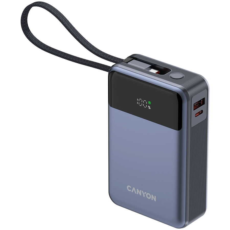 CANYON Powerbank OnPower 600 z kablem 20000 mAh PD65W Grafitowy