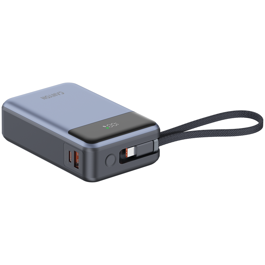 CANYON Powerbank OnPower 600 z kablem 20000 mAh PD65W Grafitowy