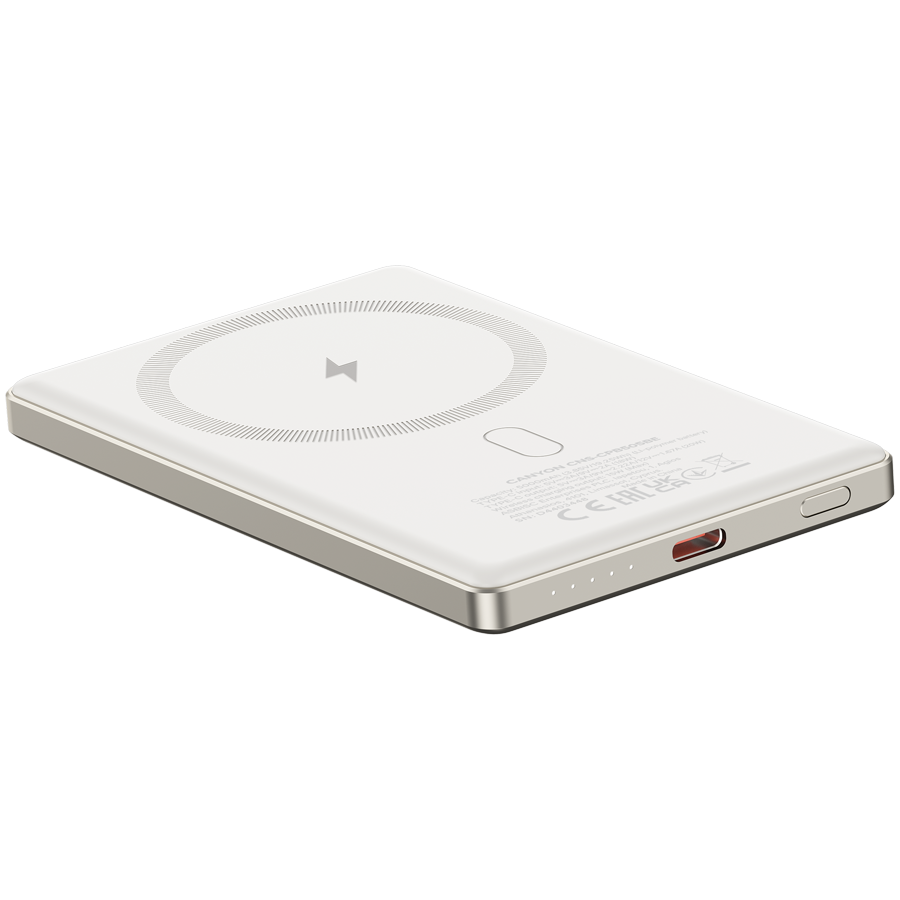 CANYON Powerbank OnPower 505 slim Magsafe 5000 mAh PD20W Beżowy