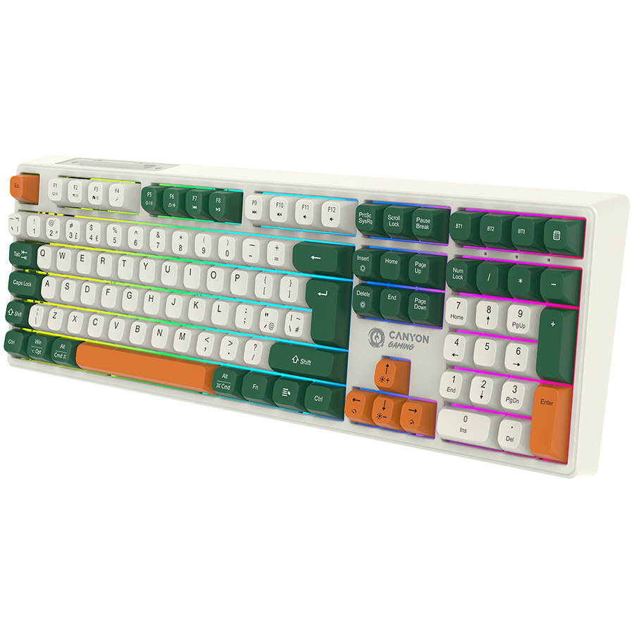 CANYON Klawiatura Gamingowa Shadder GKW-11 Mech RGB Bezprz. Biała-3