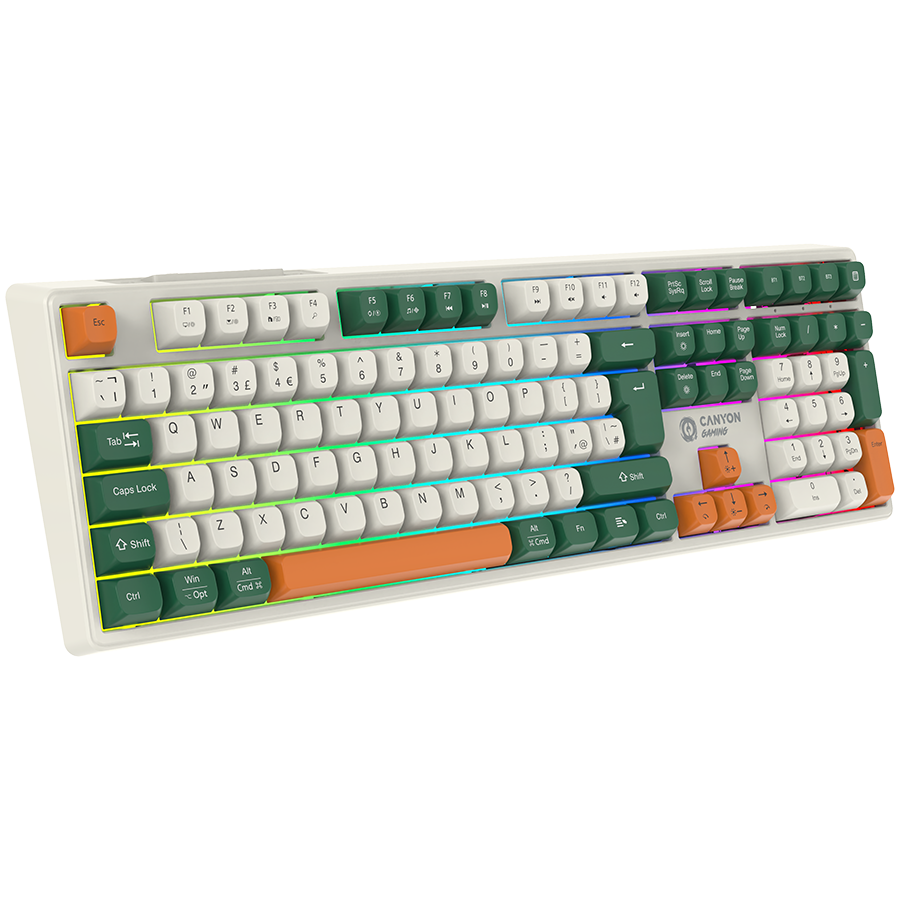 CANYON Klawiatura Gamingowa Shadder GKW-11 Mech RGB Bezprz. Biała-4