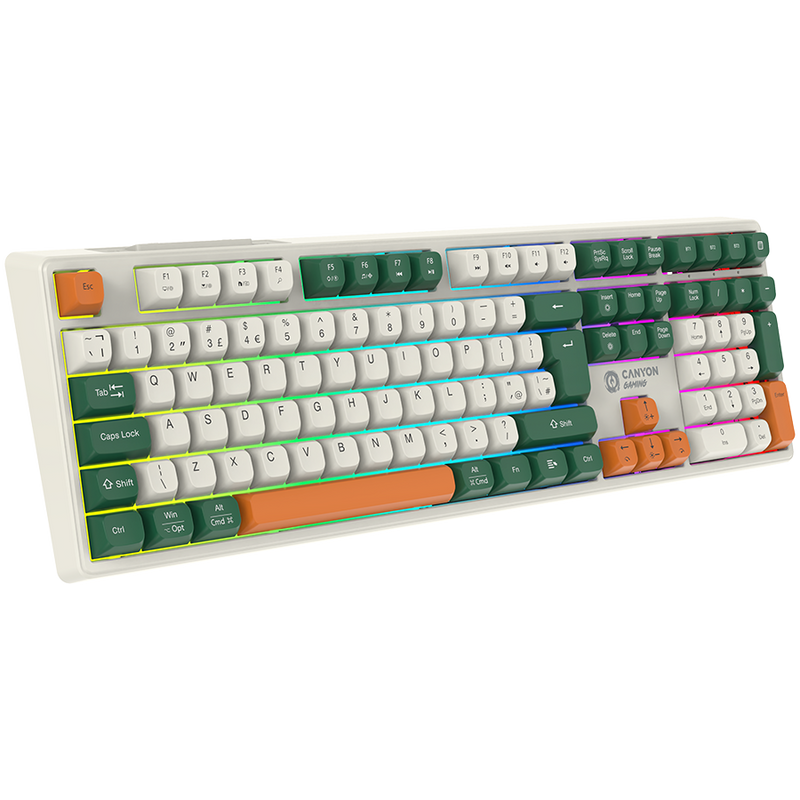 CANYON Klawiatura Gamingowa Shadder GKW-11 Mech RGB Bezprz. Biała-4