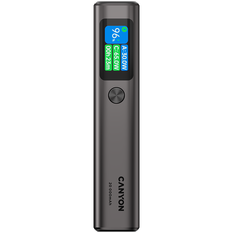 CANYON Powerbank OnPower 230 TFT 20000 mAh PD130W Grafitowy-1