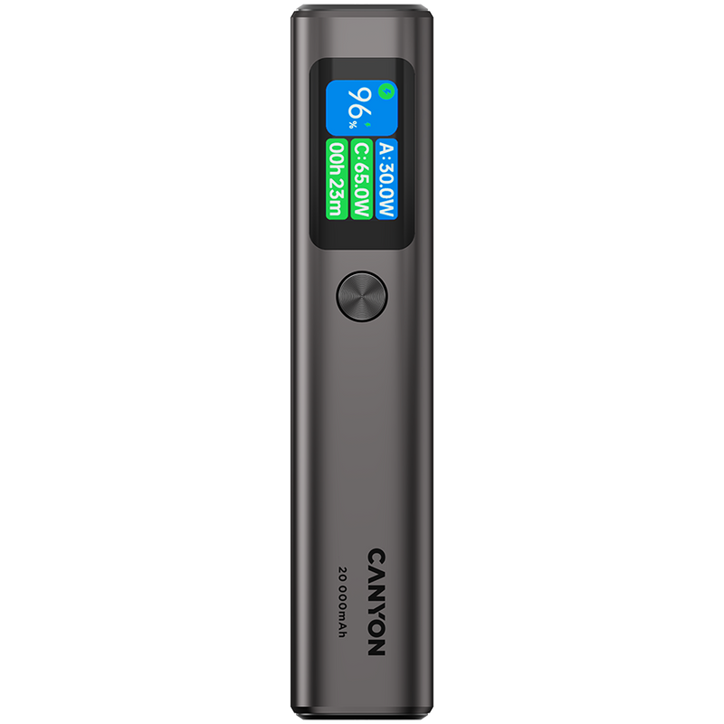 CANYON Powerbank OnPower 230 TFT 20000 mAh PD130W Grafitowy-1
