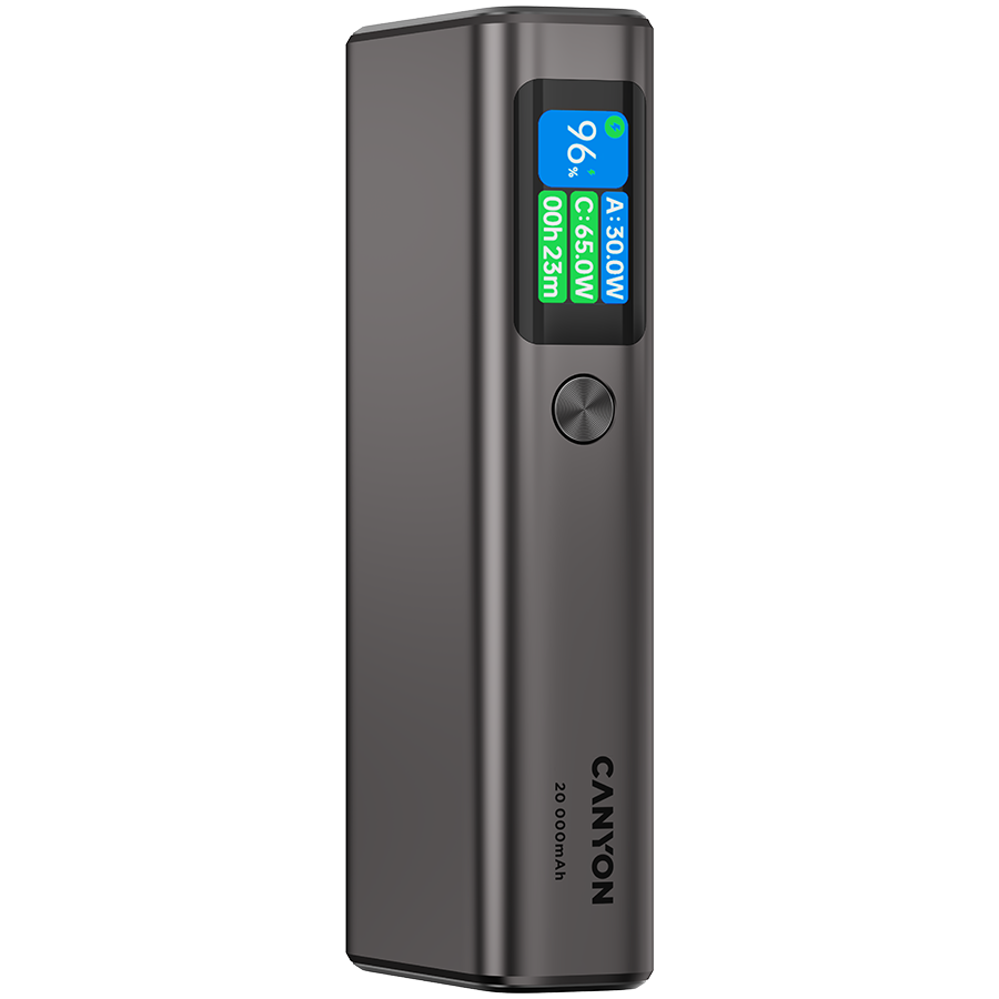 CANYON Powerbank OnPower 230 TFT 20000 mAh PD130W Grafitowy-2