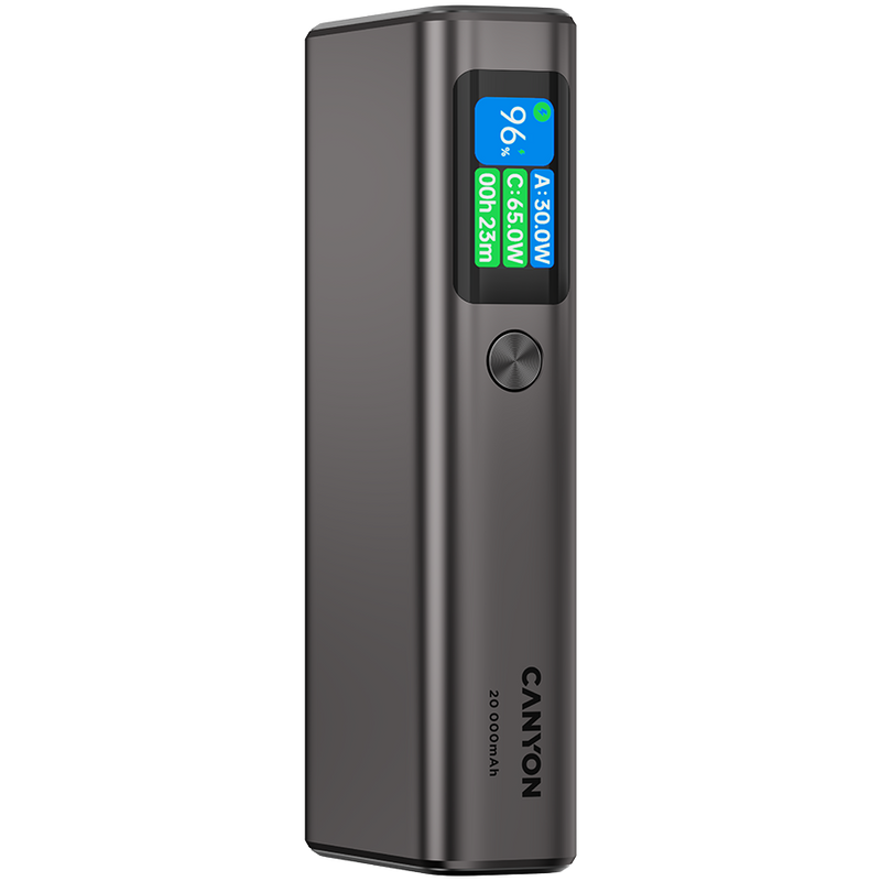 CANYON Powerbank OnPower 230 TFT 20000 mAh PD130W Grafitowy-2