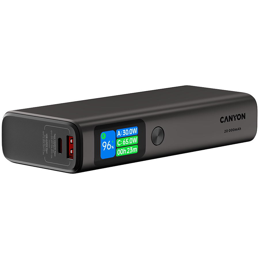 CANYON Powerbank OnPower 230 TFT 20000 mAh PD130W Grafitowy-5