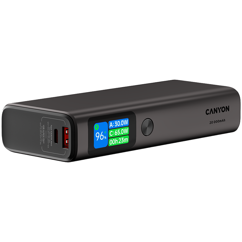 CANYON Powerbank OnPower 230 TFT 20000 mAh PD130W Grafitowy-5