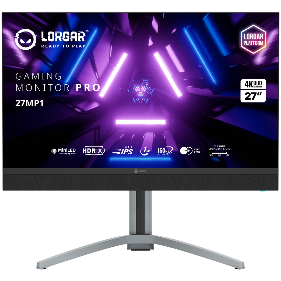 LORGAR UHD MiniLED Monitor Gamingowy Pro, 27'' (3840*2160), Czarno Szary