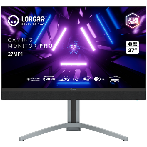 LORGAR UHD MiniLED Monitor Gamingowy Pro, 27'' (3840*2160), Czarno Szary