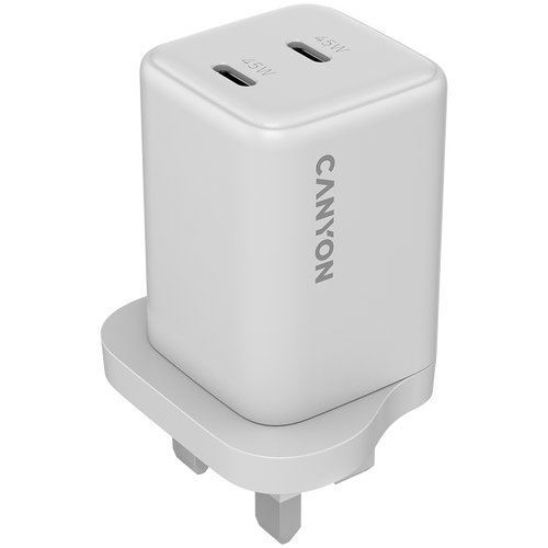 CANYON Ładowarka sieciowa CU65ACC GaN 65W 2xPD 1xQC UK Biała