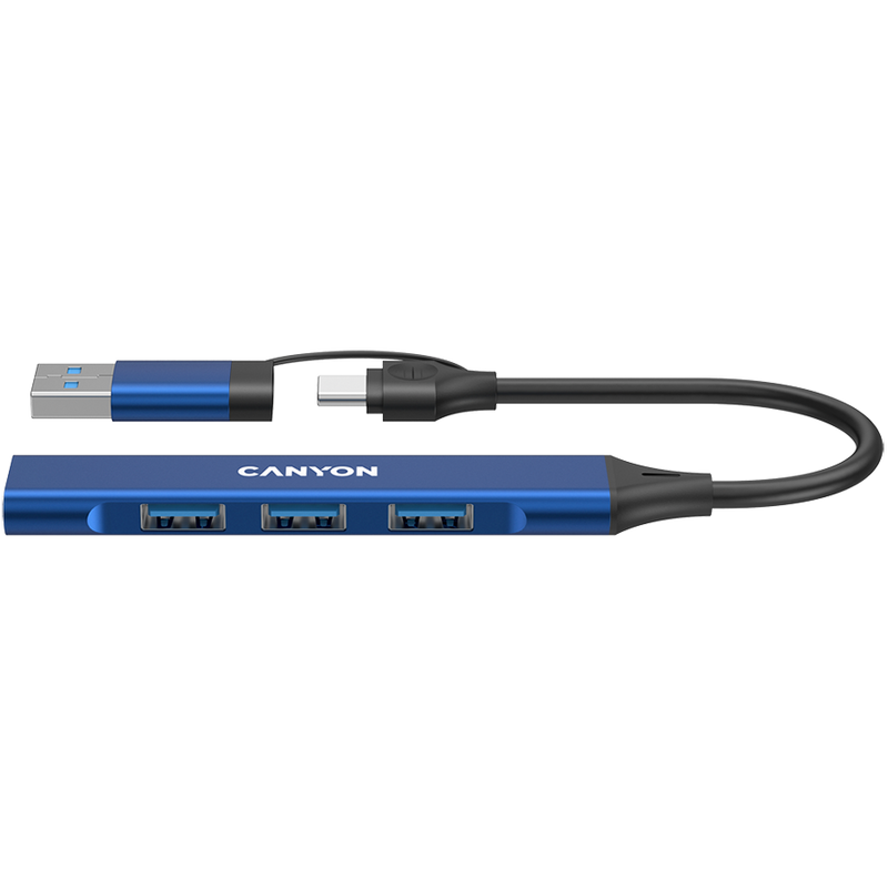 CANYON HUB DS-02 4 w 1 USB-A/C Niebieski-1