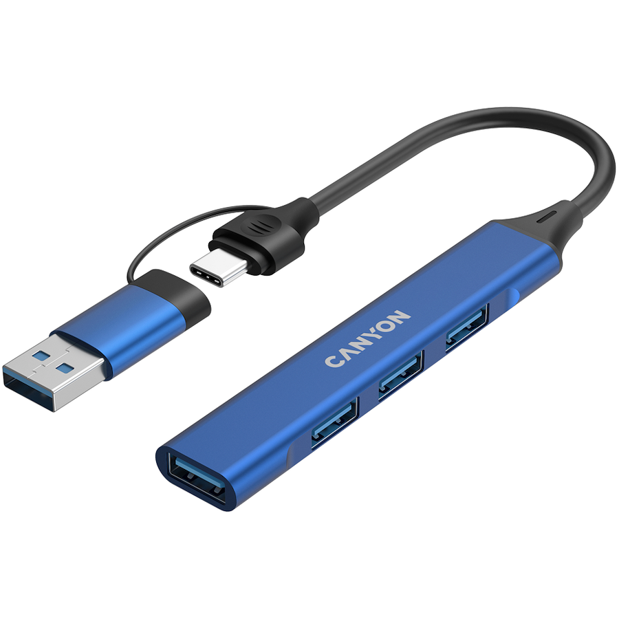 CANYON HUB DS-02 4 w 1 USB-A/C Niebieski-3