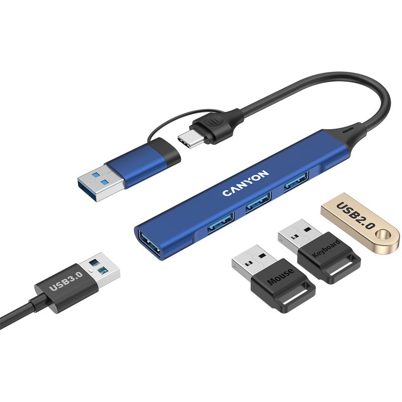 CANYON HUB DS-02 4 w 1 USB-A/C Niebieski-4