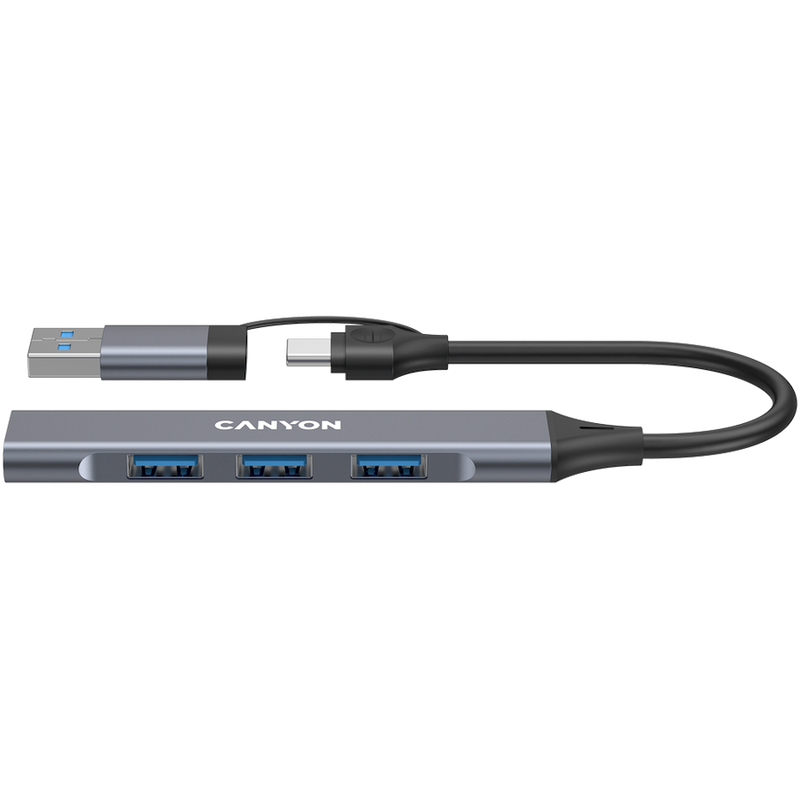 CANYON HUB DS-02 4 w 1 USB-A/C Szary-1