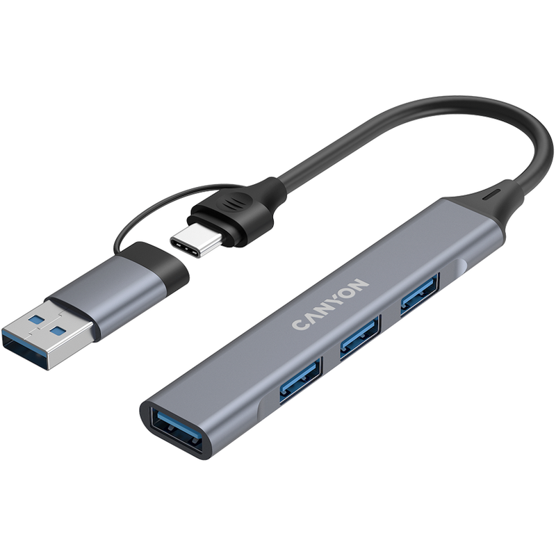 CANYON HUB DS-02 4 w 1 USB-A/C Szary-3