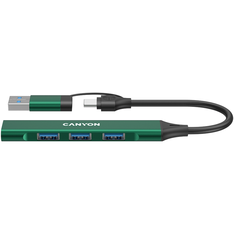 CANYON HUB DS-02 4 w 1 USB-A/C Zielony