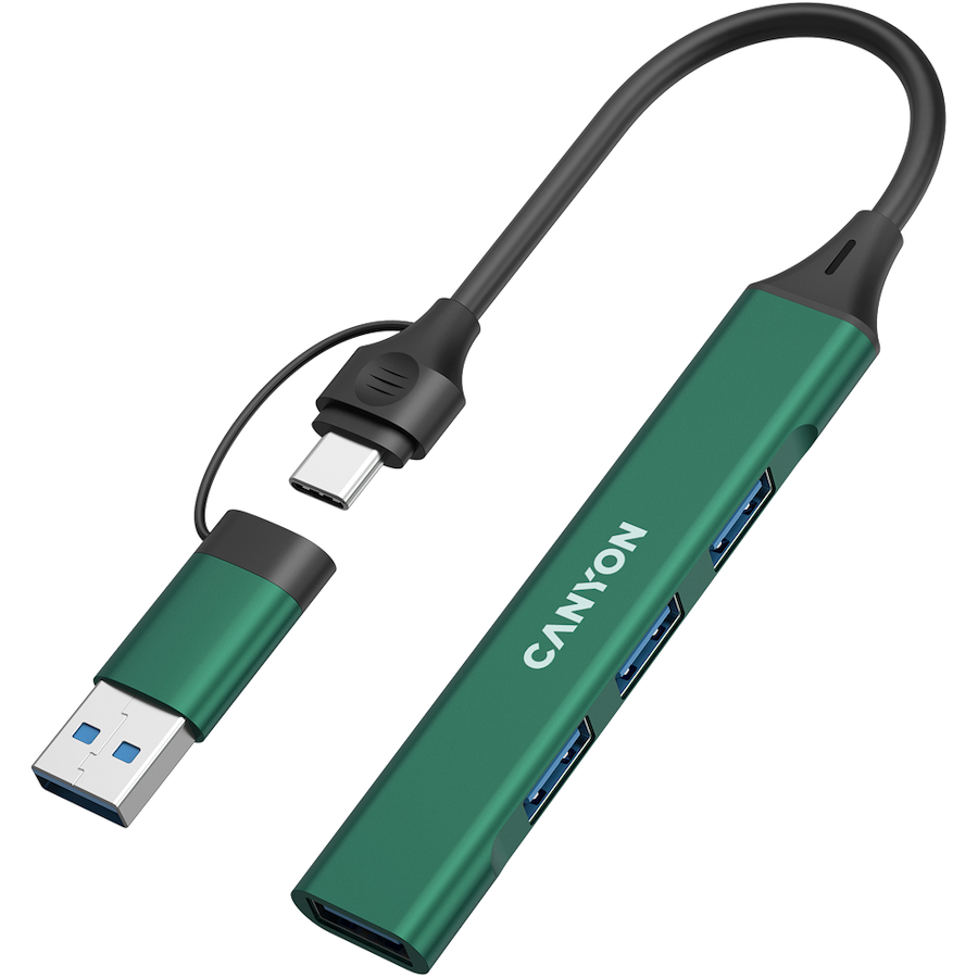 CANYON HUB DS-02 4 w 1 USB-A/C Zielony