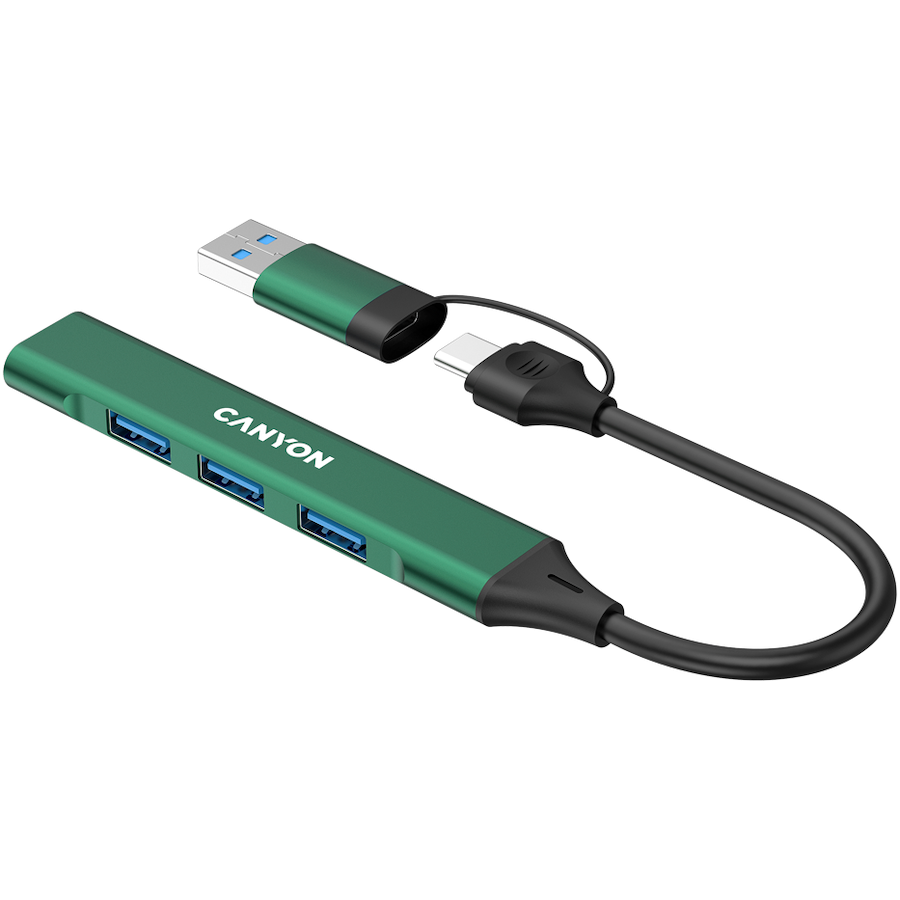 CANYON HUB DS-02 4 w 1 USB-A/C Zielony