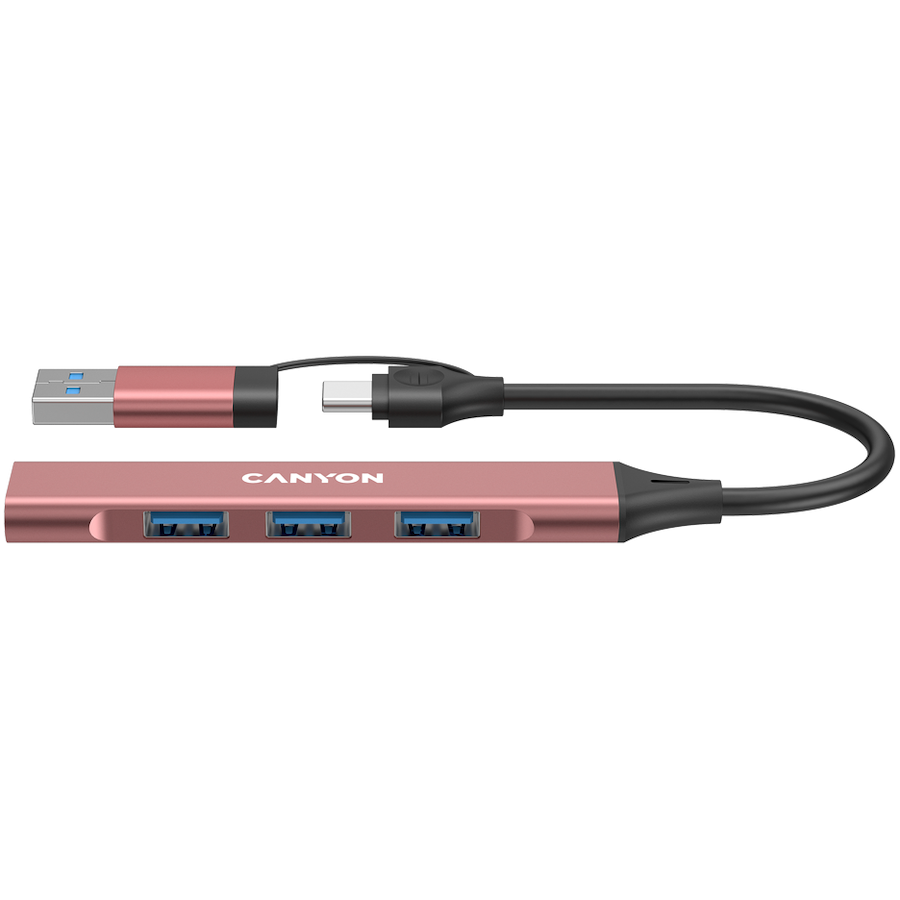 CANYON HUB DS-02 4 w 1 USB-A/C Różowy-6