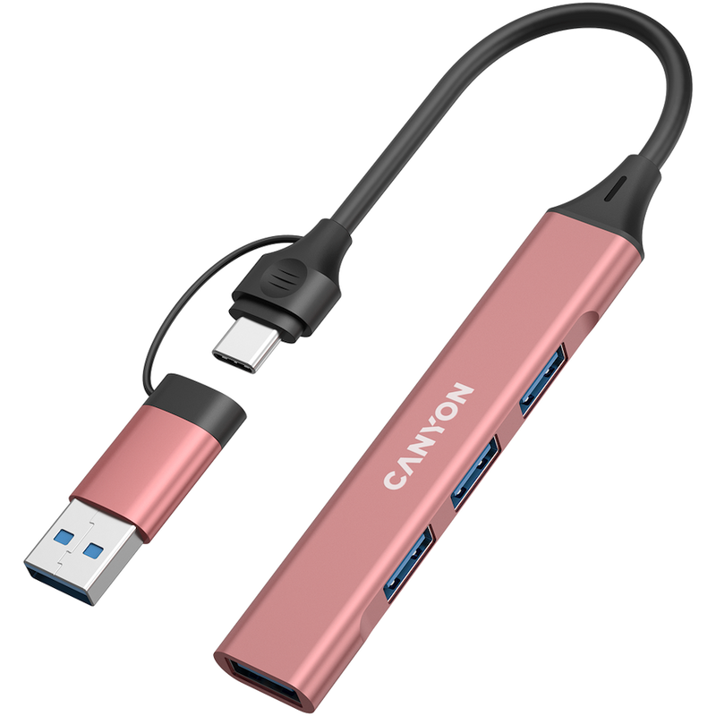 CANYON HUB DS-02 4 w 1 USB-A/C Różowy-7