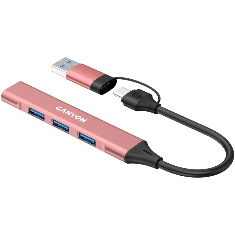 CANYON HUB DS-02 4 w 1 USB-A/C Różowy-5