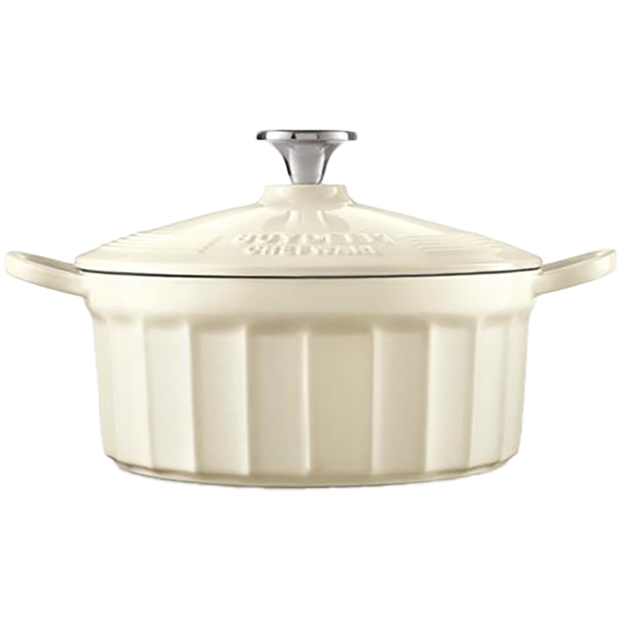 BUYDEEM Emaliowane naczynie żeliwne 2,9L, CP521, Oat White