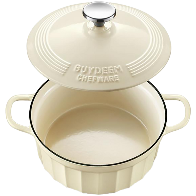BUYDEEM Emaliowane naczynie żeliwne 2,9L, CP521, Oat White-2