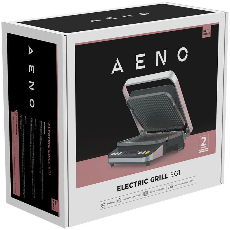 AENO EG1 Grill elektryczny 2000W 3 tryby Timer 320x220 Czarny-19