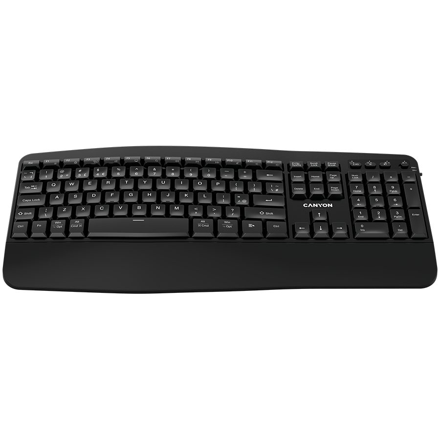 CANYON Klawiatura HKB-W6 Bezprzewodowa Ergonomia Czarna