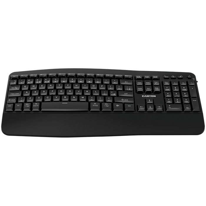 CANYON Klawiatura HKB-W6 Bezprzewodowa Ergonomia Czarna