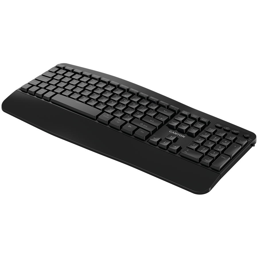 CANYON Klawiatura HKB-W6 Bezprzewodowa Ergonomia Czarna