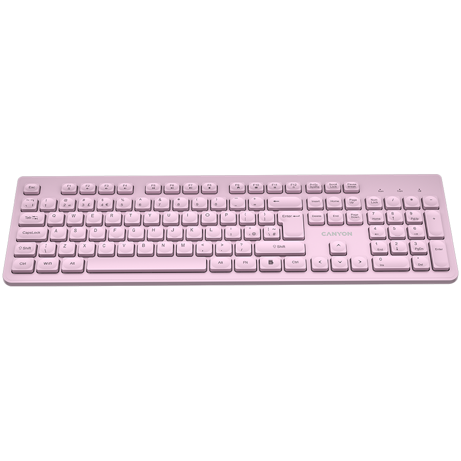 CANYON Klawiatura HKB-W01 UK/US AAA Bezprzewodowa Różowa-2