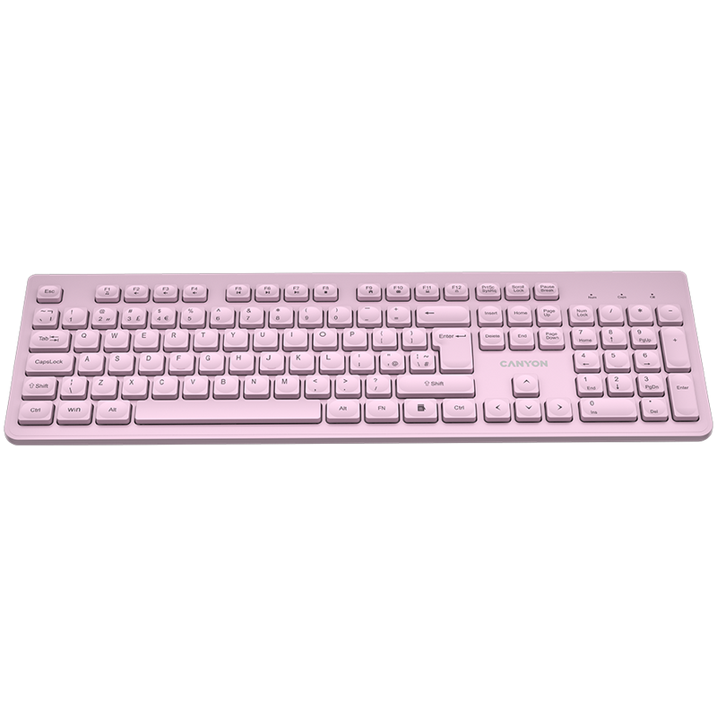 CANYON Klawiatura HKB-W01 UK/US AAA Bezprzewodowa Różowa-2